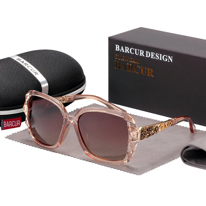 Óculos de Sol Feminino BARCUR – Polarizado com Proteção UV400 e Lente Degradê Fashion