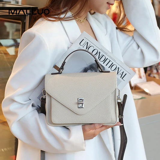 Bolsa Feminina em Couro Legítimo – Grande Capacidade, Estilo Retrô Casual e Elegante