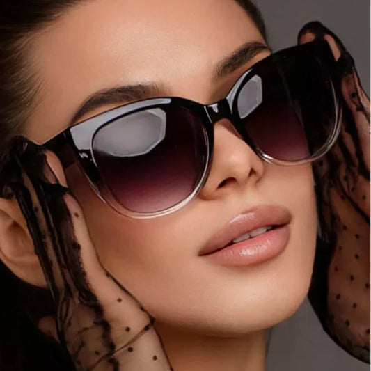 Óculos de Sol Feminino Retrô Cat Eye – Lente Degradê com Proteção UV400 Fashion