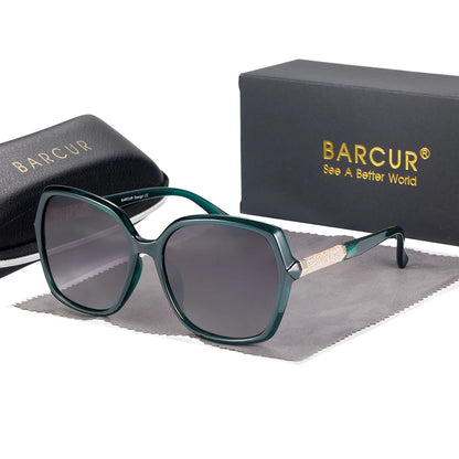 Óculos de Sol Feminino BARCUR – Polarizados UV400 com Lentes em Degradê e Armação Borboleta Fashion