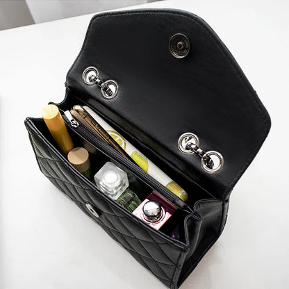 Bolsa Feminina de Luxo – Transversal e de Ombro em Couro PU com Design Matelassê e Tassel
