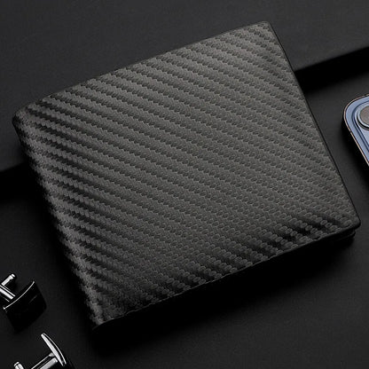 Carteira Masculina de Fibra de Carbono – Compacta, Elegante e com Zíper Integrado
