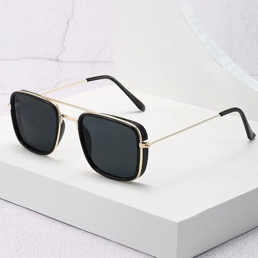 Óculos de Sol Masculino VABBON – Retrô com Armação Quadrada Pequena e Proteção UV400