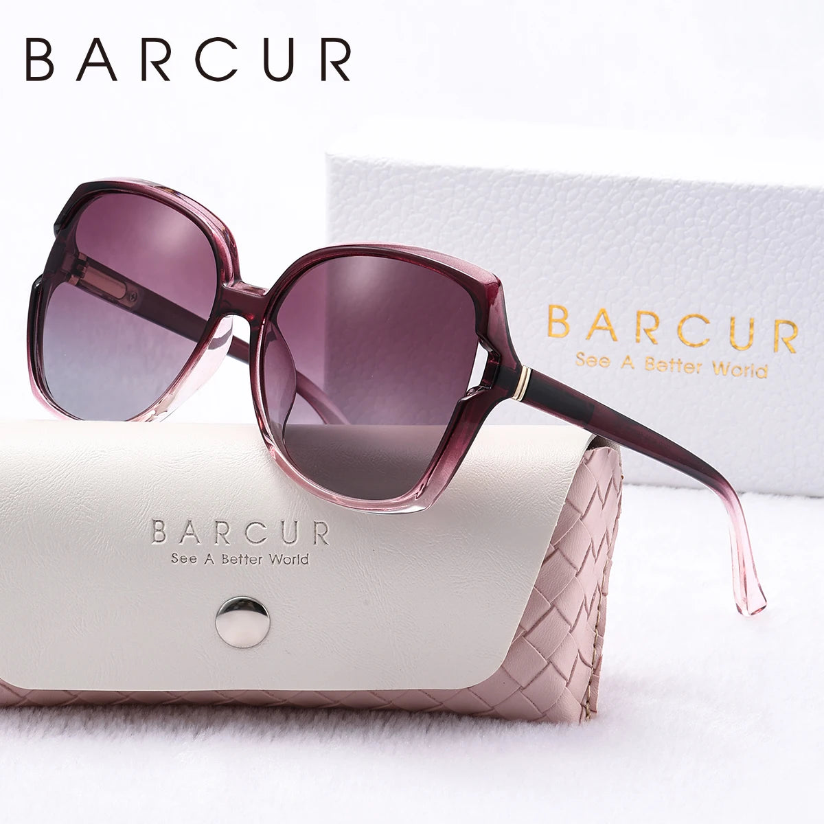 Óculos de Sol Feminino BARCUR Fashion – Polarizado com Lente Degradê e Proteção UVA/UVB