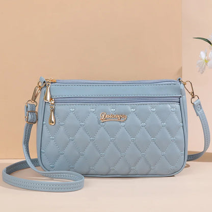 Bolsa Transversal Feminina em Couro PU – Grande Capacidade com Bordado e Design Fashion