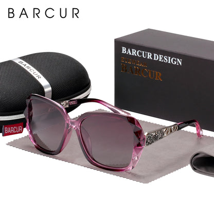 Óculos de Sol Feminino BARCUR – Polarizado com Proteção UV400 e Lente Degradê Fashion