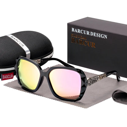 Óculos de Sol Feminino BARCUR – Polarizado com Proteção UV400 e Lente Degradê Fashion