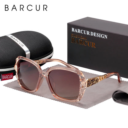 Óculos de Sol Feminino BARCUR – Polarizado com Proteção UV400 e Lente Degradê Fashion