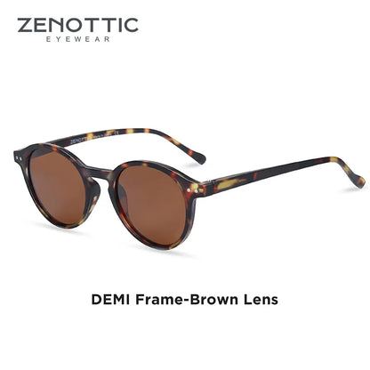Óculos de Sol Redondo ZENOTTIC 2024 – Retrô Polarizado com Proteção UV400 e Estilo Vintage