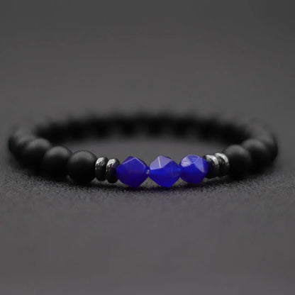 Pulseira Masculina Fashion com Pedras Naturais – Ônix, Olho de Tigre e Sodalita